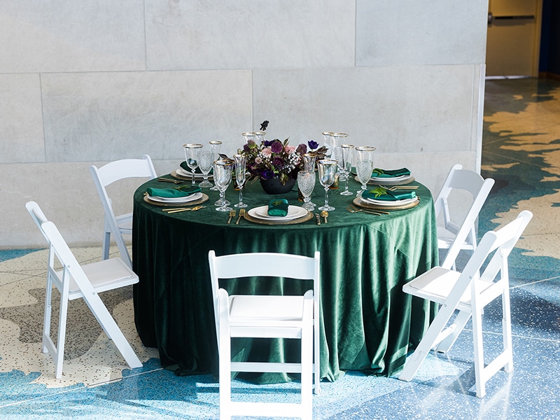 Welcome Center Banquet seating at round tables