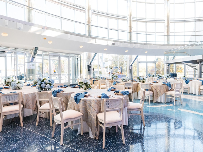 Welcome Center Banquet Seating at round tables